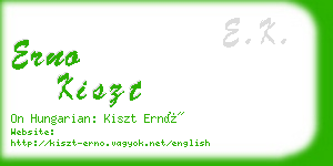 erno kiszt business card